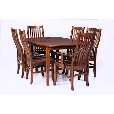 Customizable 7 Piece Table and Chair Set